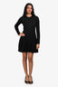 Pre-Loved Chanel™ Black Mohair/Cashmere Faux Pearl Long Sleeve Dress Size 34 with Slip