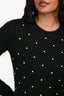 Pre-Loved Chanel™ Black Mohair/Cashmere Faux Pearl Long Sleeve Dress Size 34 with Slip