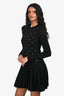 Pre-Loved Chanel™ Black Mohair/Cashmere Faux Pearl Long Sleeve Dress Size 34 with Slip