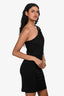 Roberto Cavalli Black Snake Motif One Shoulder Long Sleeve Dress Size 40
