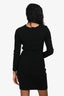 Emilio Pucci Black Wool Bead Embellished Long Sleeve Dress Size S