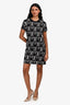 Hermès Black/White Patterned Short Sleeve T-Shirt Dress Size 34