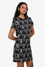 Hermès Black/White Patterned Short Sleeve T-Shirt Dress Size 34