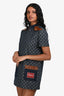 Gucci Blue/Brown Denim/Leather GG Monogram Short Sleeve Mini Dress Size 40