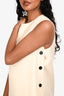 Christian Dior Wool/Silk Cream Button Side Short Sleeve Dress Size 2 US