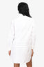 Burberry White Ruffle Detailed Mandarin Collar Long Sleeve Shirt Dress Size 2 US