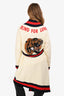 Gucci Cream Beaded Embellished Tiger 'Blind For Love' Long Cardigan with Belt Size S