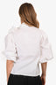 Red Valentino White Puff Sleeve Neck Tie Shirt Size 38