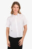 Christian Dior White Bee Embroidered Button-Up Shirt Size 2 US