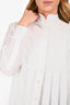Sacai 2017 White Pleated Front Button-Up Shirt Size 2