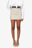 Miu Miu 2022 Beige/Black Wool Check Mini Skirt Size 36