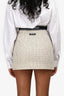 Miu Miu 2022 Beige/Black Wool Check Mini Skirt Size 36
