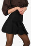 Valentino Black Silk Pleated Scalloped Mini Skirt Size 36
