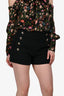 Chloe Black Wool Button Detailed Shorts Size 34