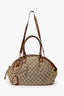 Gucci Beige/Brown GG Canvas Leather Trimmed Sukey Top Handle With Strap