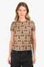 Hermès Brown Cotton 'Promenade du Matin' T-Shirt Size 34