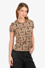 Hermès Brown Cotton 'Promenade du Matin' T-Shirt Size 34