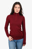 Hermès Burgundy Half Zip-Up Sweater Size M