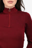Hermès Burgundy Half Zip-Up Sweater Size M