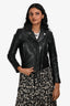 Sandro Black Lambskin Fringe Moto Jacket Size 1