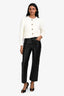 Maje Black Leather Straight-Leg Pants Size 36
