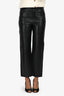 Maje Black Leather Straight-Leg Pants Size 36