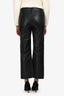 Maje Black Leather Straight-Leg Pants Size 36