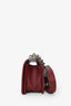 Pre-Loved Chanel™ 2020/21 Burgundy Caviar Chevron Small Boy Bag