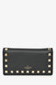 Valentino Black Leather Rockstud Small Wallet with Removable Pouch