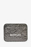Balenciaga Silver Metallic Patent Card Holder