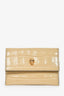Alexander McQueen Beige Croc Embossed Skull Detail Card Holder