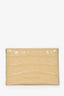 Alexander McQueen Beige Croc Embossed Skull Detail Card Holder