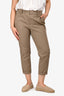 Brunello Cucinelli Taupe Cotton Slim Fit Trousers Size 12