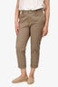 Brunello Cucinelli Taupe Cotton Slim Fit Trousers Size 12