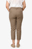 Brunello Cucinelli Taupe Cotton Slim Fit Trousers Size 12