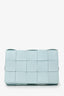 Bottega Veneta Light Blue Intrecciato Leather Cassette Crossbody Bag