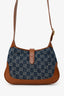 Gucci Brown/Blue GG Denim Leather Small Jackie 1961 Shoulder Bag With Strap