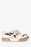 Fendi Beige Leather/Striped Fabric 'Match' Sneakers Size 39