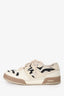 Fendi Beige Leather/Striped Fabric 'Match' Sneakers Size 39