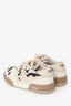 Fendi Beige Leather/Striped Fabric 'Match' Sneakers Size 39