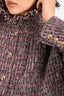 Pre-Loved Chanel™ 2020/21 Burgundy Wool/Cotton Tweed 'Métiers d’art Collection' Bomber Jacket Size 44