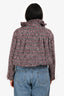 Pre-Loved Chanel™ 2020/21 Burgundy Wool/Cotton Tweed 'Métiers d’art Collection' Bomber Jacket Size 44