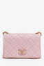 Pre-Loved Chanel™ 24A Light Pink Quilted Lambskin Small CC Enamel Flap Bag