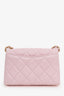 Pre-Loved Chanel™ 24A Light Pink Quilted Lambskin Small CC Enamel Flap Bag
