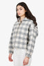 Louis Vuitton 2025 Grey Wool Check Face Zip-Up Jacket Size 40