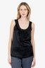 Diane von Furstenberg Black Silk Ruffle Detail Top Size 6