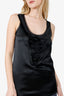 Diane von Furstenberg Black Silk Ruffle Detail Top Size 6
