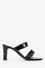 Pre-Loved Chanel™ Black Patent Turn Lock CC Heeled Sandals Size 39