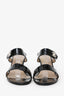 Pre-Loved Chanel™ Black Patent Turn Lock CC Heeled Sandals Size 39