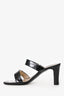 Pre-Loved Chanel™ Black Patent Turn Lock CC Heeled Sandals Size 39